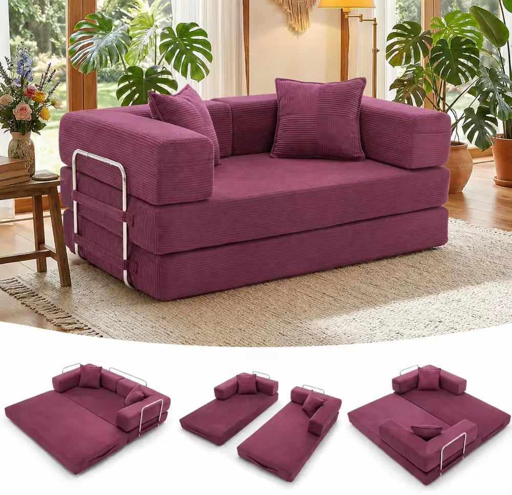 ASTON - Canapé convertible 2 places en velours côtelé | Aurena Paris
