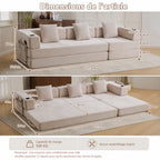 MILAN - Canapé convertible 3 places  en velours côtelé avec fonction lit d'appoint | Aurena Paris
